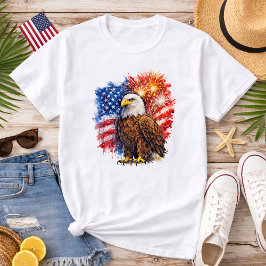 Patriotiska Eagle Fireworks  T Shirt
