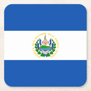 Patriotiska El Salvador flagga Underlägg Papper Kvadrat