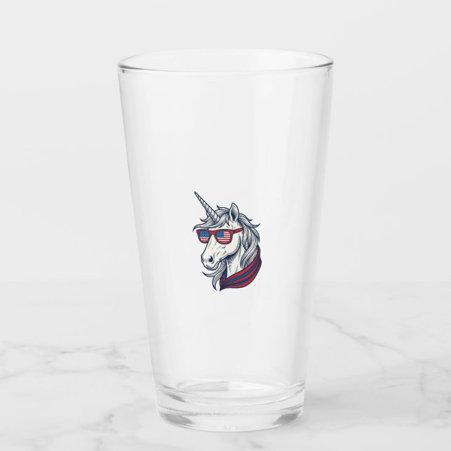 Patriotiska enhörningsflagg solglasögon Vintage Ve Glaskopp (Framsida)
