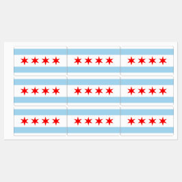 Patriotiska etiketter med flagga av Chicago City