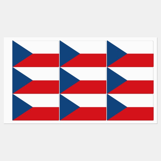 Patriotiska etiketter med flagga av Czechia (Ark)