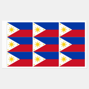 Patriotiska etiketter med flagga av Filippinerna