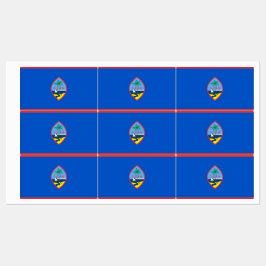 Patriotiska etiketter med flagga av Guam