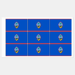 Patriotiska etiketter med flagga av Guam