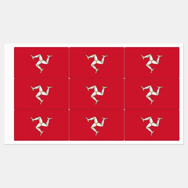 Patriotiska etiketter med flagga av Isle of Man (Ark)