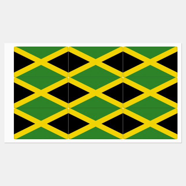 Patriotiska etiketter med flagga av Jamaica (Ark)