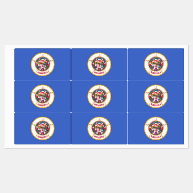 Patriotiska etiketter med flagga av Minnesota-stat (Ark)