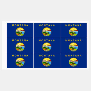 Patriotiska etiketter med flagga av Montana-staten