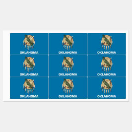 Patriotiska etiketter med flagga av Oklahoma-state