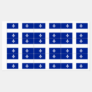 Patriotiska etiketter med flagga av Quebec