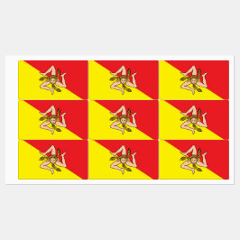 Patriotiska etiketter med flagga av Sicilien, Ital