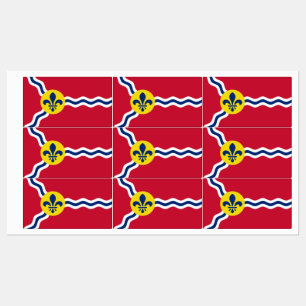 Patriotiska etiketter med flagga av St. Louis, Mis