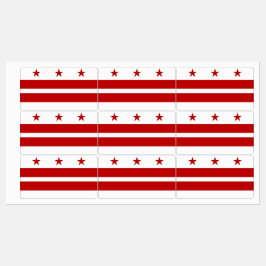 Patriotiska etiketter med flagga av Washington DC