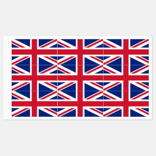 Patriotiska etiketter med flagga från Förenade k