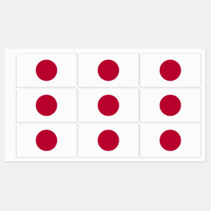 Patriotiska etiketter med flagga från Japan