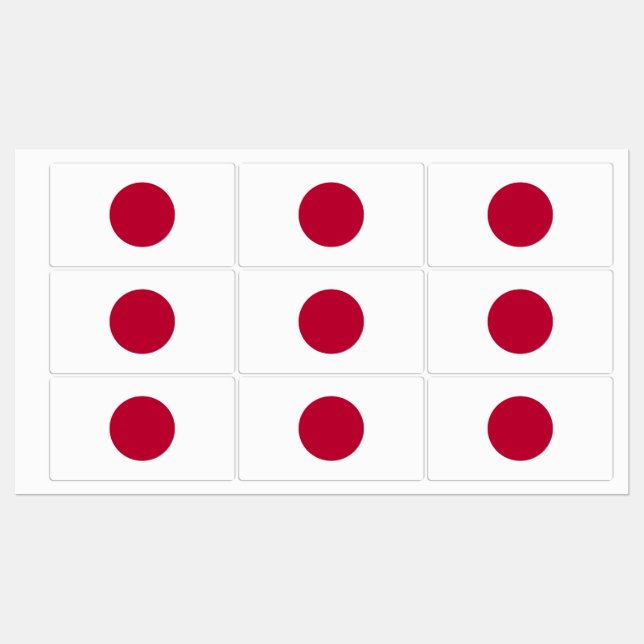 Patriotiska etiketter med flagga från Japan (Ark)