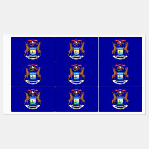 Patriotiska etiketter med flagga från Michiganstat