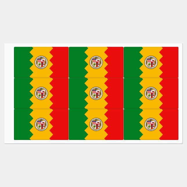 Patriotiska etiketter med flagga i Los Angeles (Ark)