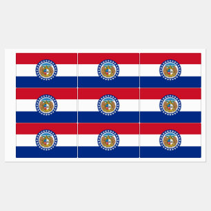 Patriotiska etiketter med flagga i Missouri-staten