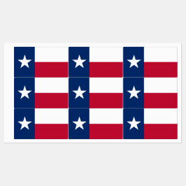 Patriotiska etiketter med flagga i Texas