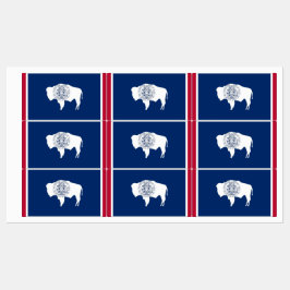 Patriotiska etiketter med flagga i Wyoming State