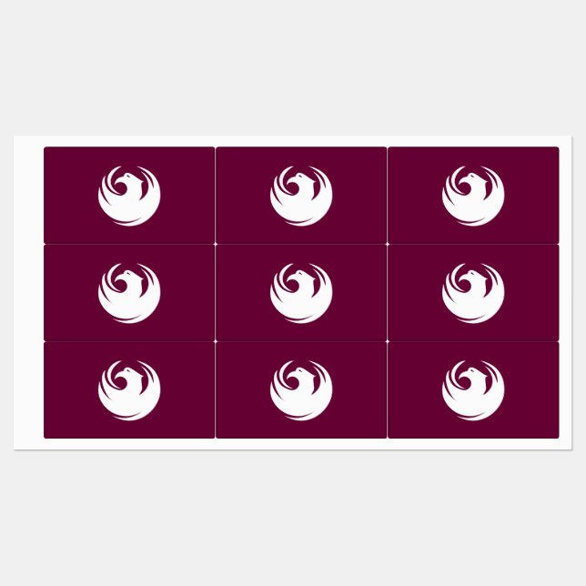 Patriotiska etiketter med flaggan från Phoenix Cit (Ark)