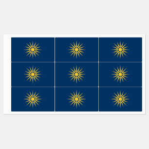 Patriotiska etiketter med Makedoniens flagga, Grek
