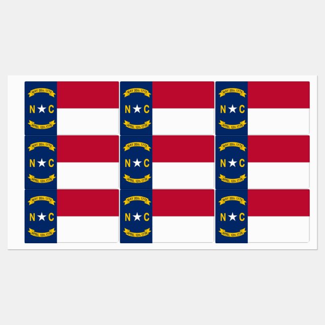 Patriotiska etiketter med North Carolina-flagg (Ark)