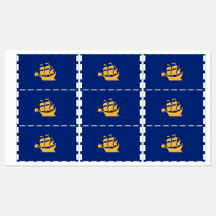 Patriotiska etiketter med Quebec Citys flagga