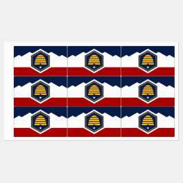 Patriotiska etiketter med Utahs flagga, USA