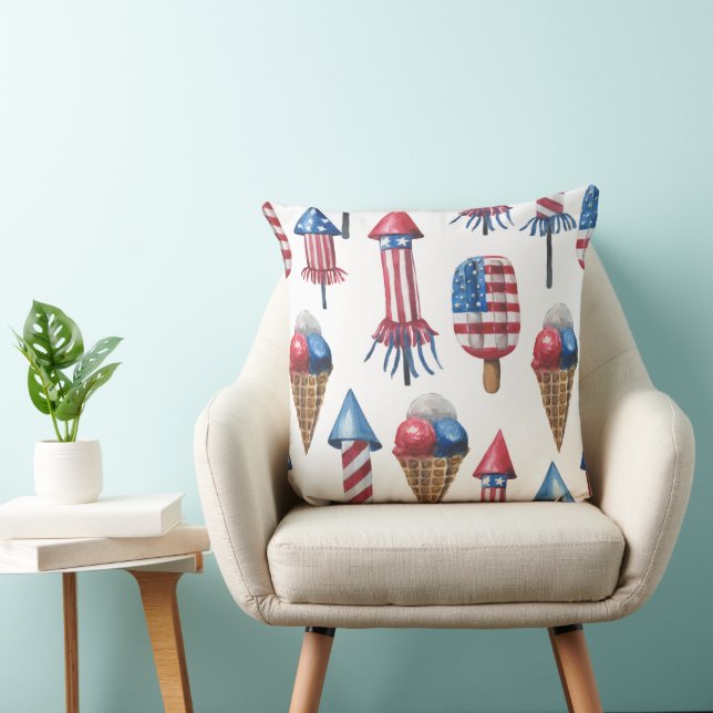 PATRIOTISKA FIREWORKS POPSICLES ICE CREAM KUDDE (Stol)