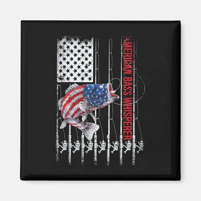 Patriotiska Fiskare Amerikansk B Pro Viskare Fiska Magnet (Framsidan)