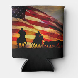 Patriotiska flagg- och cowboy-konserveringsmedel
