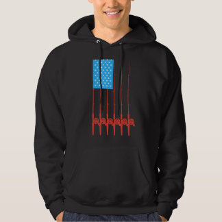 Patriotiska Flagga för fiske efter spö Hoodie