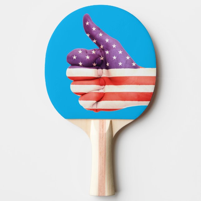 PATRIOTISKA FLAGGA THUMBS PING PONG PADDLES PINGISRACKET (Framsidan)