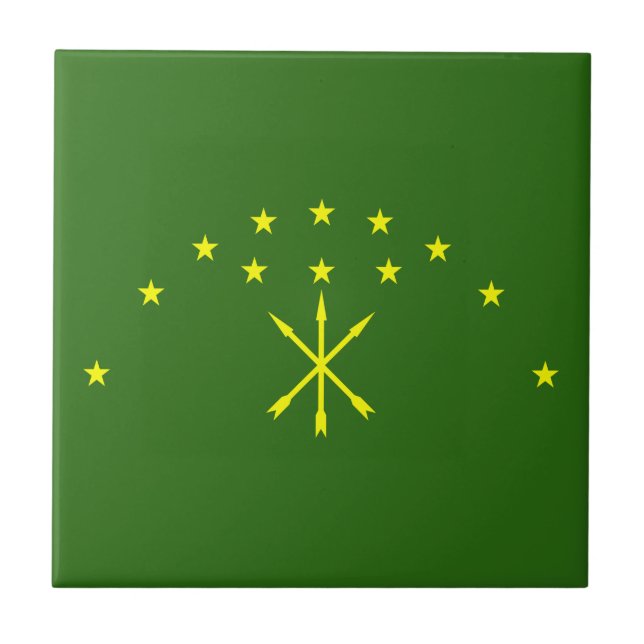 Patriotiska flaggan för Adygea Kakelplatta (Framsidan)
