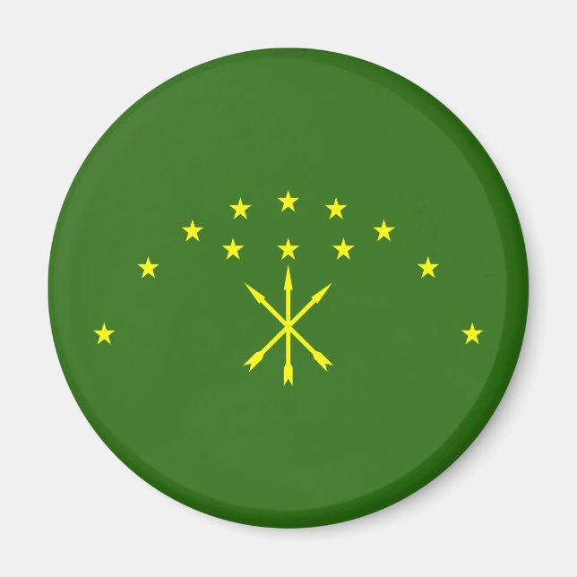 Patriotiska flaggan för Adygea Magnet (Framsidan)