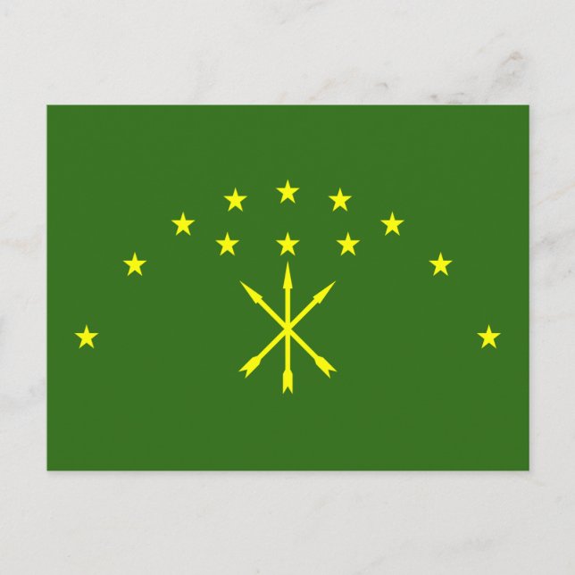 Patriotiska flaggan för Adygea Vykort (Framsida)