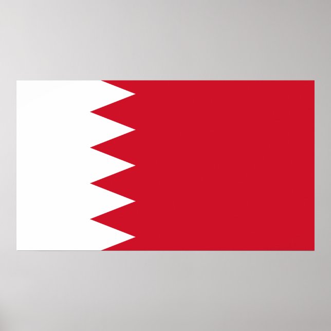 Patriotiska flaggan i Bahrain Poster (Framsidan)