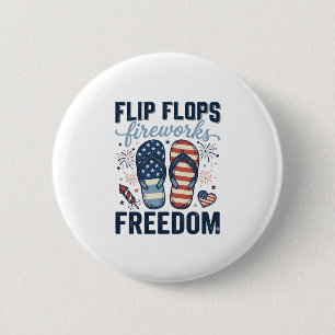 Patriotiska Flip Flops Eldshow Frihet Skjorta Desi Knapp