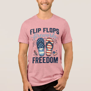 Patriotiska Flip Flops Eldshow Frihet Skjorta Desi T Shirt