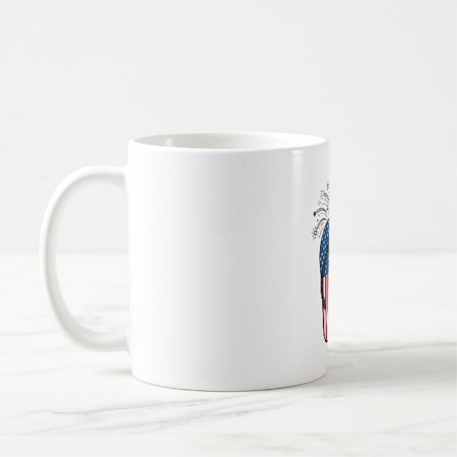 Patriotiska Flip Flops Eldshowmarathon Sommar T-Sh Kaffemugg (Vänster)