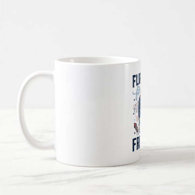 Patriotiska flip flops fyrverkeri frihet skjorta d kaffemugg (Vänster)