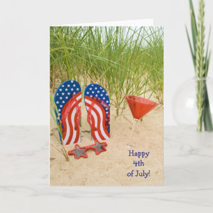 patriotiska flip-flops kort