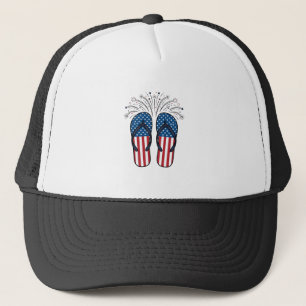 Patriotiska flipflops fyrverkerier sommar t-shirt keps