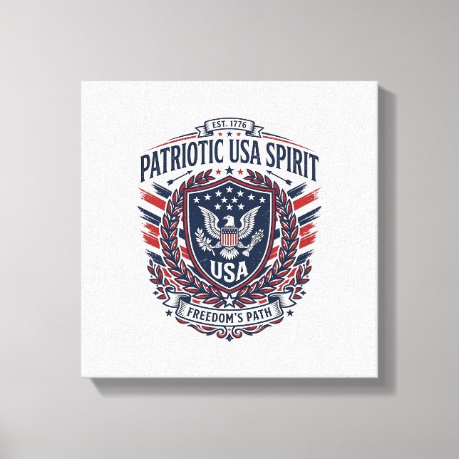 Patriotiska Frihetssköld Frihetsikoner & Symboler  Canvastryck (Framsida)