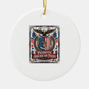 Patriotiska frihetssköld frihetsikoner & symboler  julgransprydnad keramik