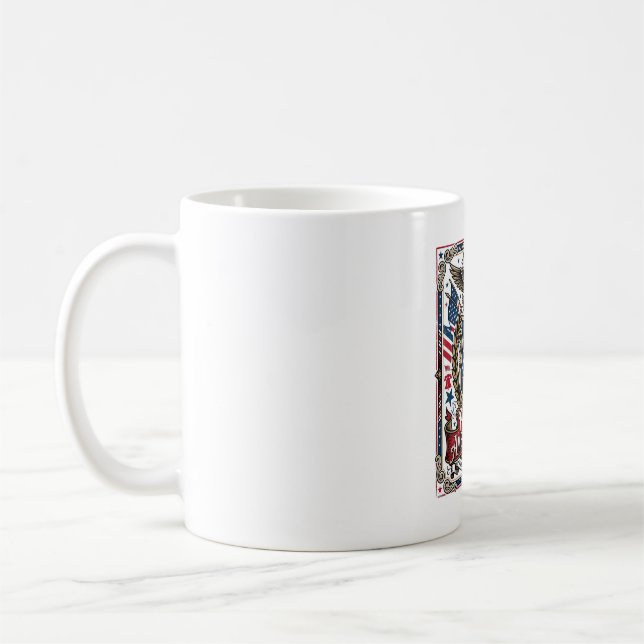 Patriotiska frihetssköld frihetsikoner & symboler  kaffemugg (Vänster)