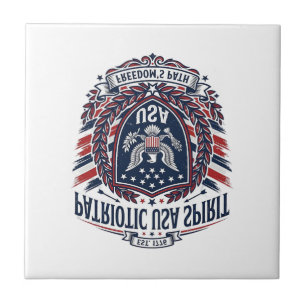 Patriotiska Frihetssköld Frihetsikoner & Symboler  Kakelplatta