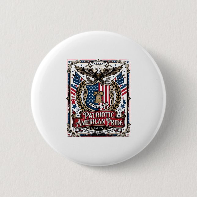 Patriotiska frihetssköld frihetsikoner & symboler  knapp (Framsida)